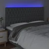 Galvūgalis su LED, tamsiai pilkas, 200x7x118/128cm, audinys