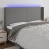Galvūgalis su LED, tamsiai pilkas, 203x16x118/128cm, audinys