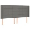 Galvūgalis su LED, tamsiai pilkas, 203x16x118/128cm, audinys