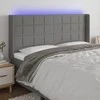 Galvūgalis su LED, tamsiai pilkas, 203x16x118/128cm, audinys