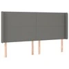 Galvūgalis su LED, tamsiai pilkas, 203x16x118/128cm, audinys