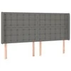 Galvūgalis su LED, tamsiai pilkas, 203x16x118/128cm, audinys