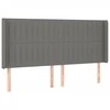 Galvūgalis su LED, tamsiai pilkas, 203x16x118/128cm, audinys
