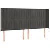Galvūgalis su LED, tamsiai pilkas, 203x16x118/128cm, aksomas