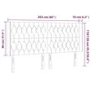 Galvūgalis su LED, tamsiai pilkas, 203x16x118/128cm, audinys