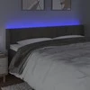 Galvūgalis su LED, tamsiai pilkas, 203x16x78/88cm, aksomas