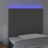 Galvūgalis su LED, tamsiai pilkas, 80x5x118/128cm, aksomas