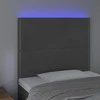 Galvūgalis su LED, tamsiai pilkas, 80x5x118/128cm, aksomas
