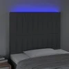 Galvūgalis su LED, tamsiai pilkas, 80x5x118/128cm, audinys