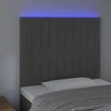 Galvūgalis su LED, tamsiai pilkas, 80x5x118/128cm, aksomas
