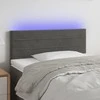 Galvūgalis su LED, tamsiai pilkas, 80x5x78/88cm, aksomas