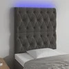 Galvūgalis su LED, tamsiai pilkas, 80x7x118/128cm, aksomas