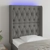 Galvūgalis su LED, tamsiai pilkas, 83x16x118/128cm, audinys