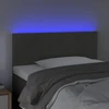 Galvūgalis su LED, tamsiai pilkas, 90x5x78/88cm,aksomas