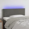 Galvūgalis su LED, tamsiai pilkas, 90x5x78/88cm,aksomas