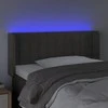 Galvūgalis su LED, tamsiai pilkas, 93x16x78/88cm, aksomas