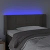 Galvūgalis su LED, tamsiai pilkas, 93x16x78/88cm, aksomas