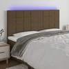 Galvūgalis su LED, tamsiai rudos, 200x5x118/128cm, audinys