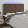 Galvūgalis su LED, tamsiai rudos, 200x5x118/128cm, audinys