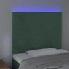 Galvūgalis su LED, tamsiai žalias, 100x5x118/128cm, aksomas
