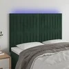 Galvūgalis su LED, tamsiai žalias, 144x5x118/128cm, aksomas