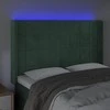 Galvūgalis su LED, tamsiai žalias, 147x16x118/128cm, aksomas