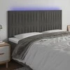 Galvūgalis su LED, tamsiai žalias, 160x5x118/128cm, aksomas