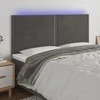 Galvūgalis su LED, tamsiai žalias, 160x5x118/128cm, aksomas