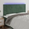 Galvūgalis su LED, tamsiai žalias, 180x5x118/128cm, aksomas