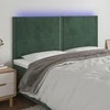 Galvūgalis su LED, tamsiai žalias, 180x5x118/128cm, aksomas