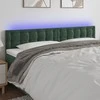 Galvūgalis su LED, tamsiai žalias, 180x5x78/88cm, aksomas