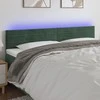 Galvūgalis su LED, tamsiai žalias, 180x5x78/88cm, aksomas