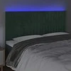 Galvūgalis su LED, tamsiai žalias, 200x5x118/128cm, aksomas