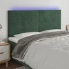 Galvūgalis su LED, tamsiai žalias, 200x5x118/128cm, aksomas