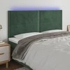 Galvūgalis su LED, tamsiai žalias, 200x5x118/128cm, aksomas