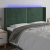 Galvūgalis su LED, tamsiai žalias, 203x16x118/128cm, aksomas