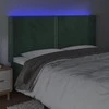 Galvūgalis su LED, tamsiai žalias, 203x16x118/128cm, aksomas