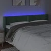 Galvūgalis su LED, tamsiai žalias, 203x16x78/88cm, aksomas