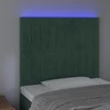 Galvūgalis su LED, tamsiai žalias, 80x5x118/128cm, aksomas