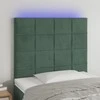Galvūgalis su LED, tamsiai žalias, 80x5x118/128cm, aksomas