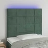 Galvūgalis su LED, tamsiai žalias, 90x5x118/128cm, aksomas