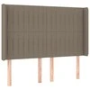 Galvūgalis su LED, taupe spalvos, 147x16x118/128cm, audinys