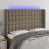 Galvūgalis su LED, taupe spalvos, 147x16x118/128cm, audinys