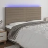 Galvūgalis su LED, taupe spalvos, 160x5x118/128cm, audinys
