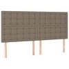 Galvūgalis su LED, taupe spalvos, 160x5x118/128cm, audinys