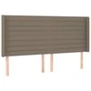 Galvūgalis su LED, taupe spalvos, 163x16x118/128cm, audinys