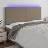 Galvūgalis su LED, taupe spalvos, 180x5x118/128cm, audinys