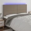 Galvūgalis su LED, taupe spalvos, 180x5x118/128cm, audinys