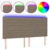 Galvūgalis su LED, taupe spalvos, 180x5x118/128cm, audinys