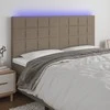 Galvūgalis su LED, taupe spalvos, 180x5x118/128cm, audinys